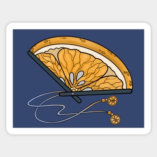 Orange Slice Folding Fan Sticker